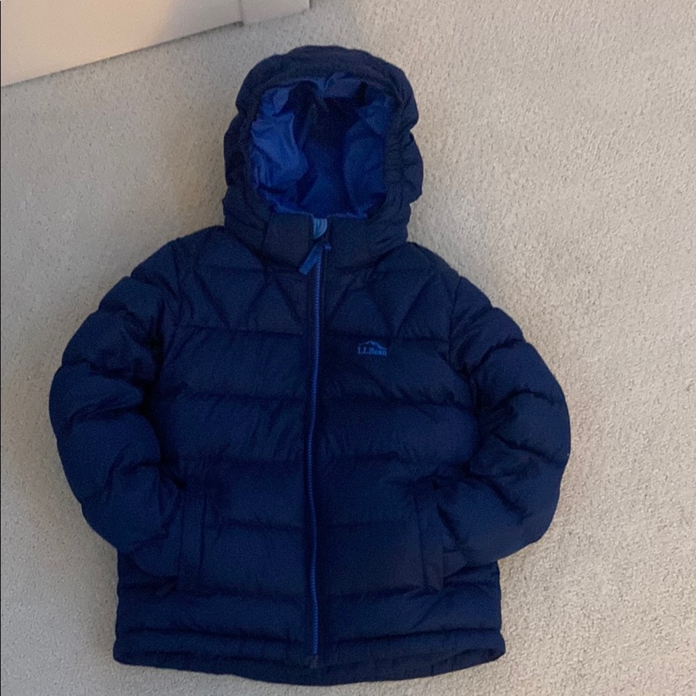Blue Puffer Jacket with Hood